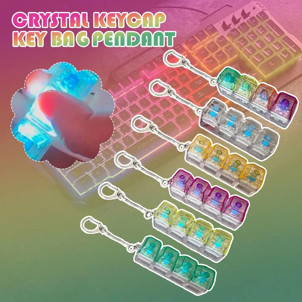 LED Crystal Keycap Fidget Keychain